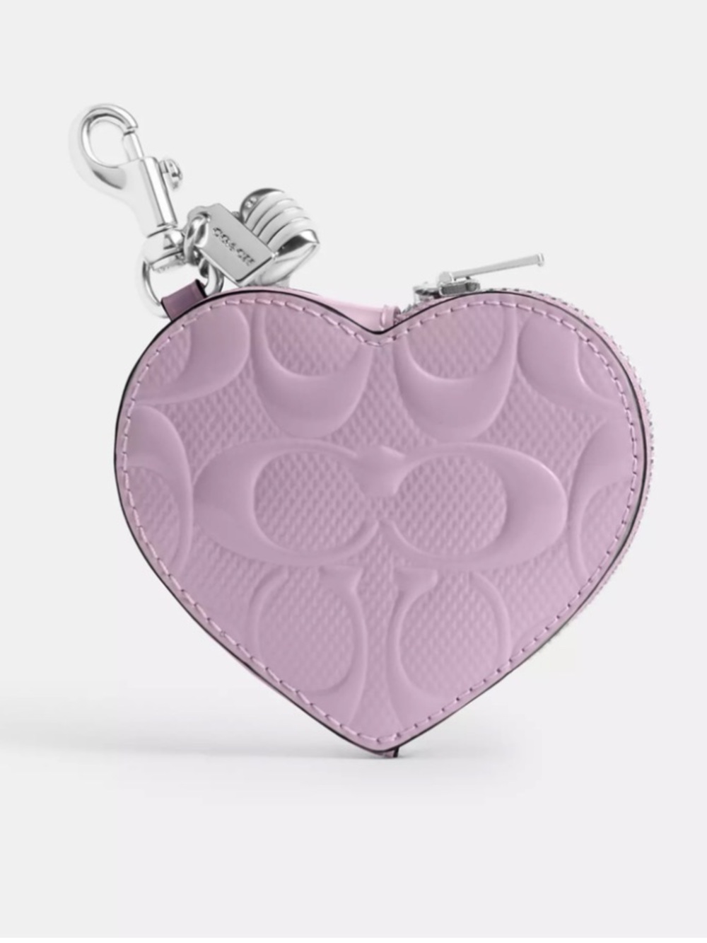 NWT COACH Lilac Heart Bag Charm With Patent Signature Leather - Sold Out!